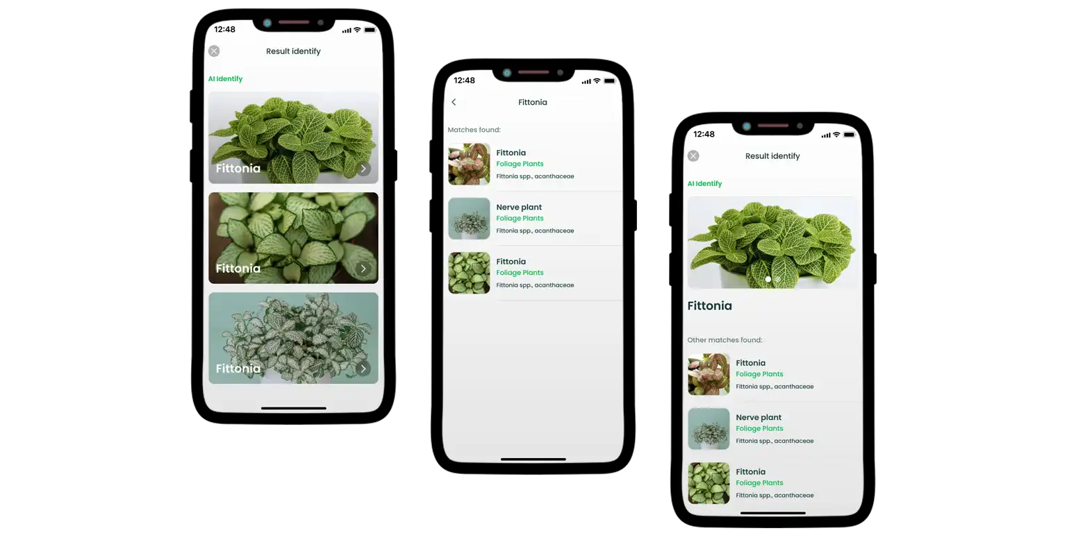 A screenshot from the Plant Finder application.